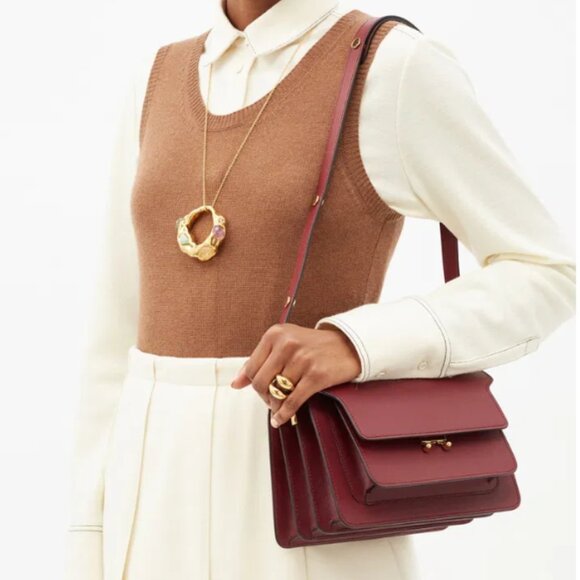 BNWT–Slightly Imperfect [👜 Marni Trunk Medium Saffiano Bag ] (#200) - Picture 1 of 12